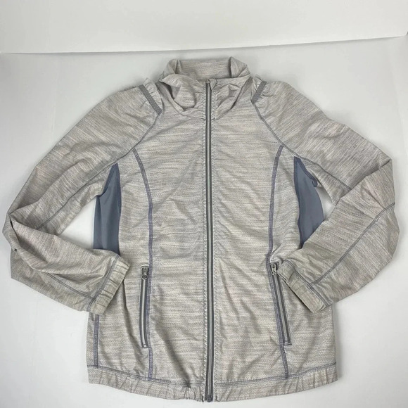 Lululemon Run Nada commuter denim white / fossil jacket athletic size 2 - Picture 6 of 17